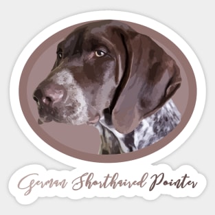 Beautiful German Shorthaired Pointer in oval! Especially for GSP owners! Sticker